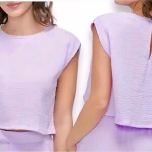 Wildfox Sumner Gauze Top Cap Sleeve Cropped SizeXS